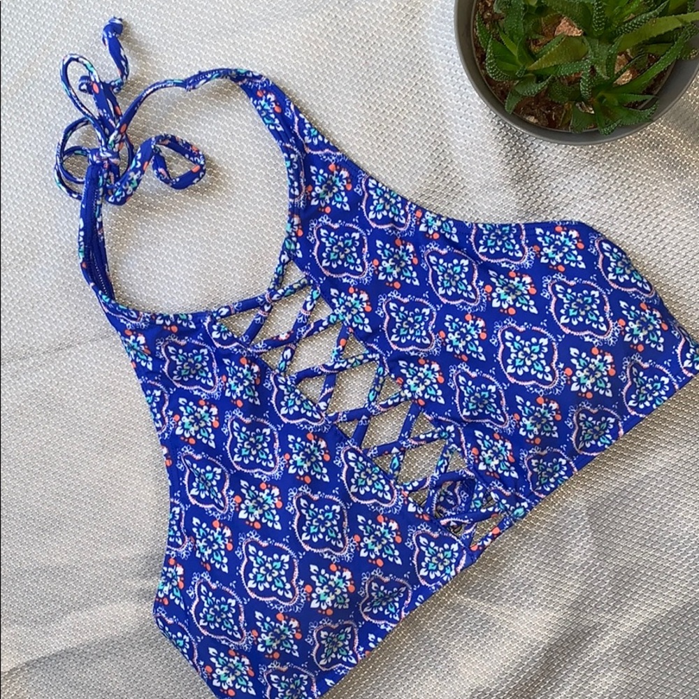 Hollister lace front Swim Top Size M